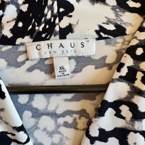 Chaus New York Black & White Womens Tunic Combo Asymmetrical Hem Top Size XL - Picture 5 of 9